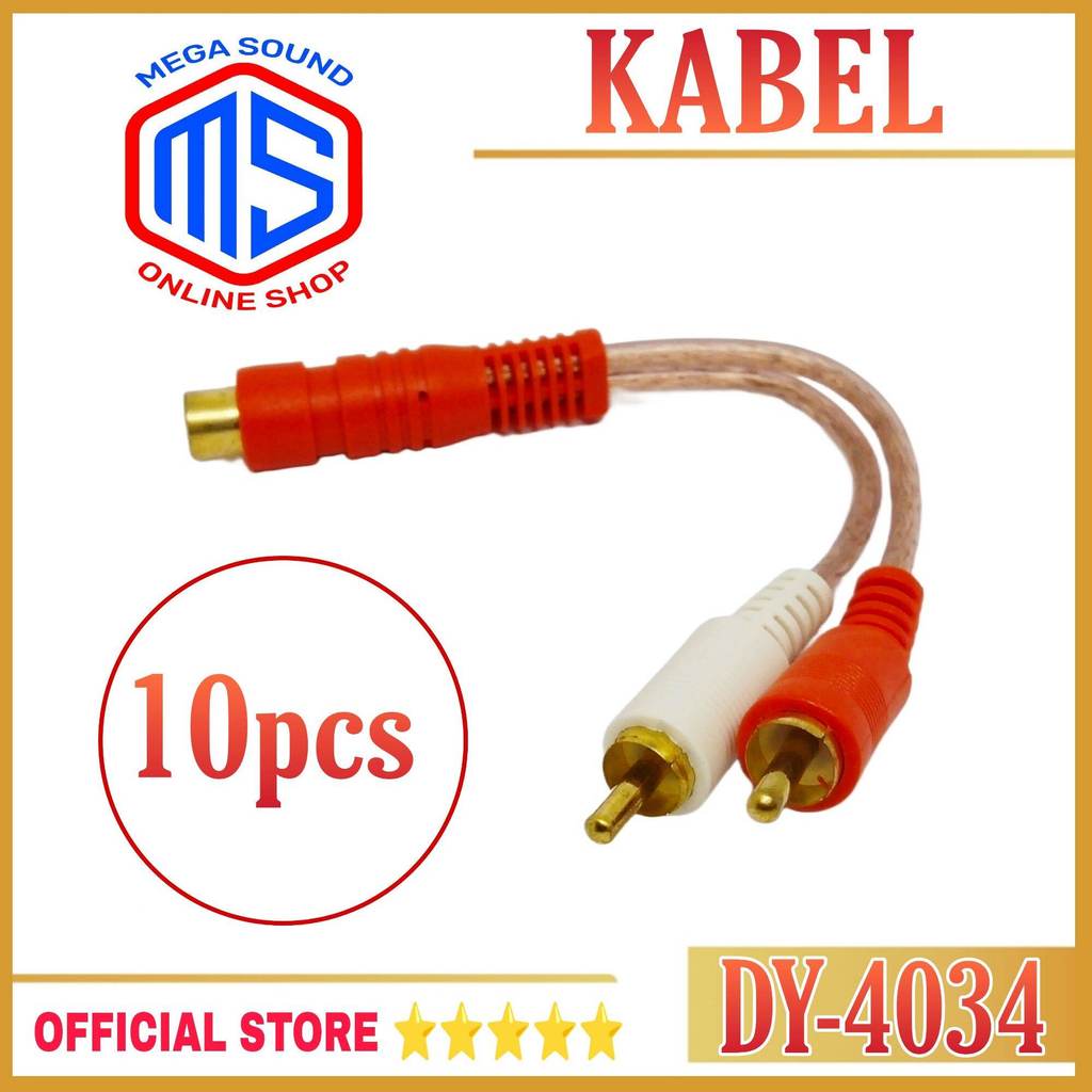 Kabel Y RCA 1 Male to 2 Female  Kabel Cabang 2 Male to 1 Female per 10pcs