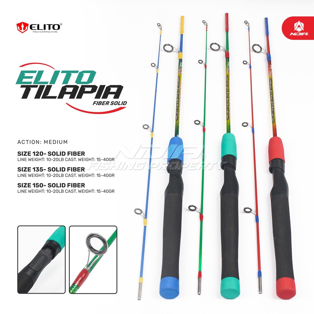 Joran Pancing Lentur Elito TIlapia Fiber Solid