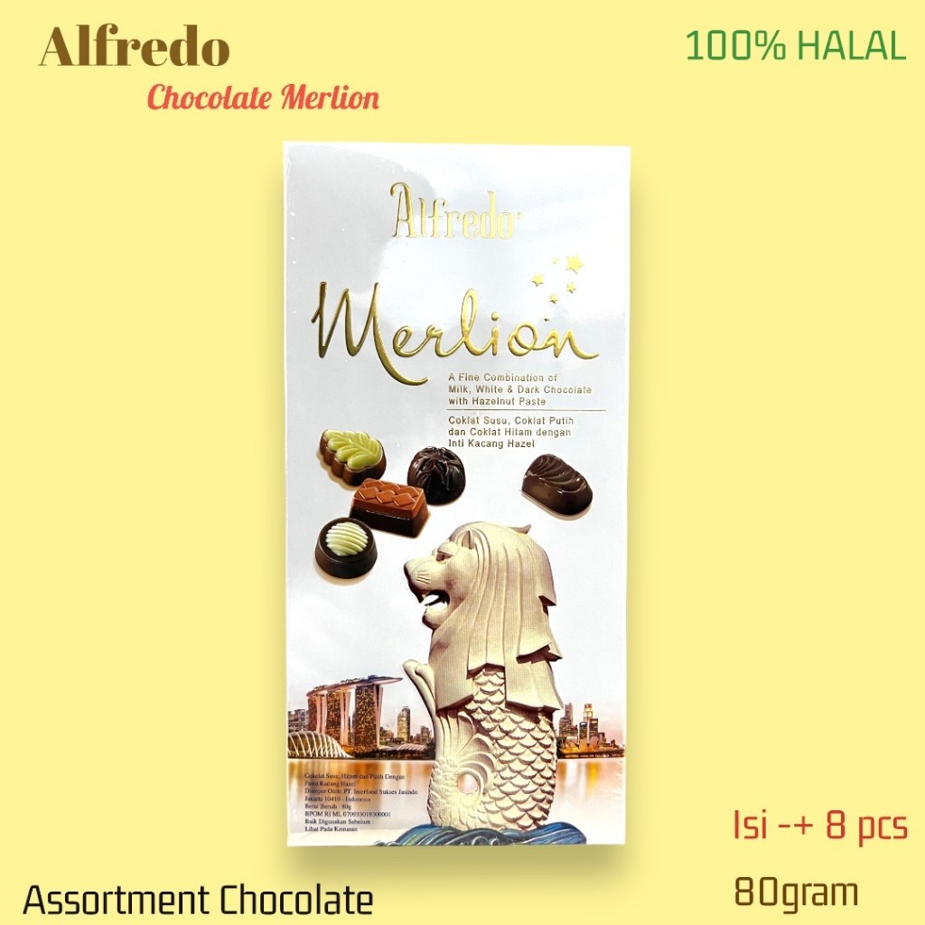 Coklat Alfredo Merlion Singapore 80gram Halal Import
