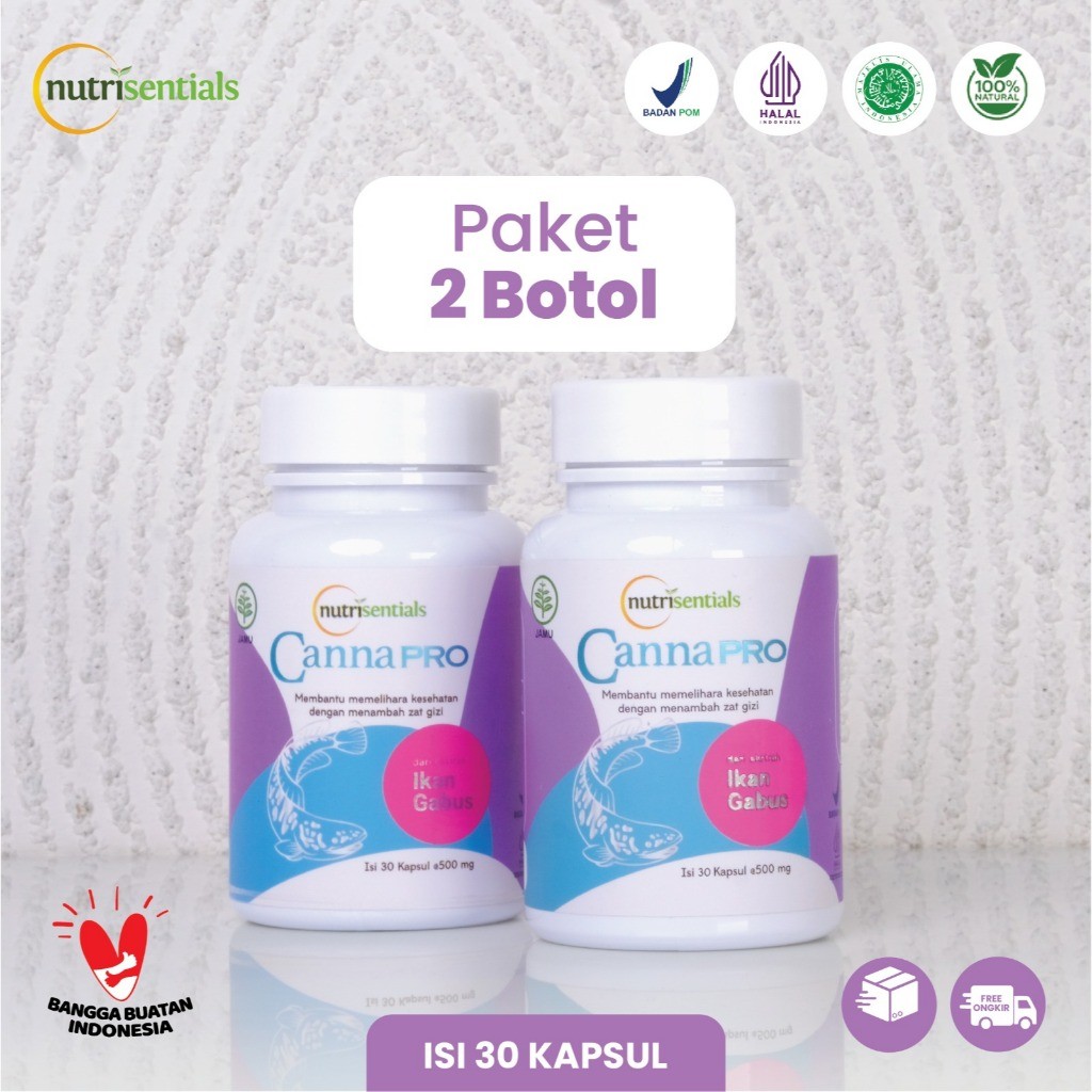 ( Terlaris) Paket Bundling Nutrisentials CannaPro Ekstrak Ikan Gabus Isi @30 Kapsul