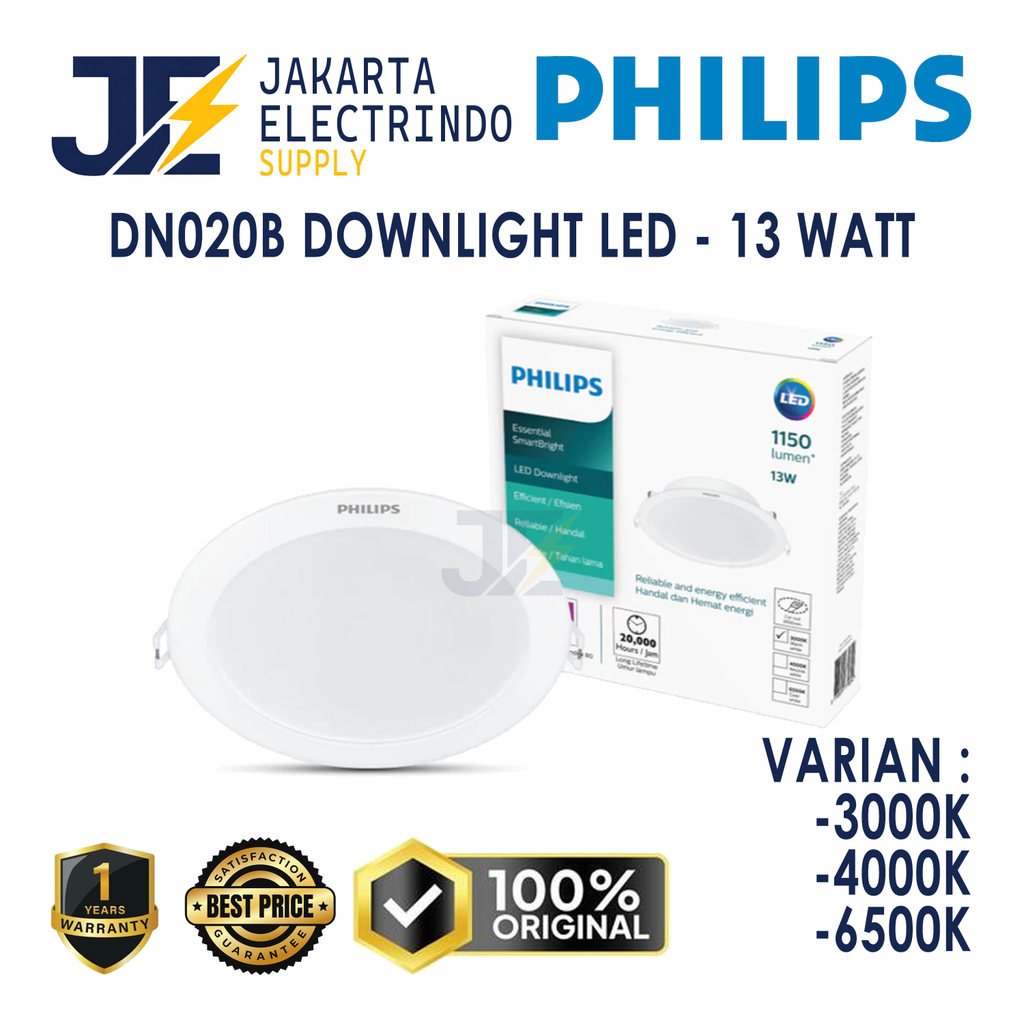 Philips DN020B G4 Lampu Downlight Inbow 13W LED12 Bulat D150 - 13 W 13 Watt 13Watt
