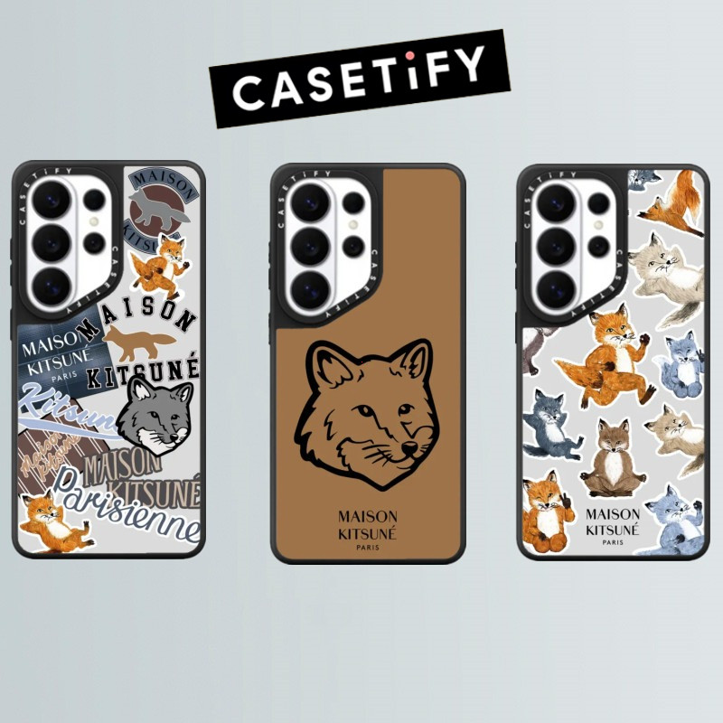 CASETiFY Maison Kitsune Fox Medley Mirror Magsafe Impact Phone Case for Samsung Galaxy S22 S23 S24 S