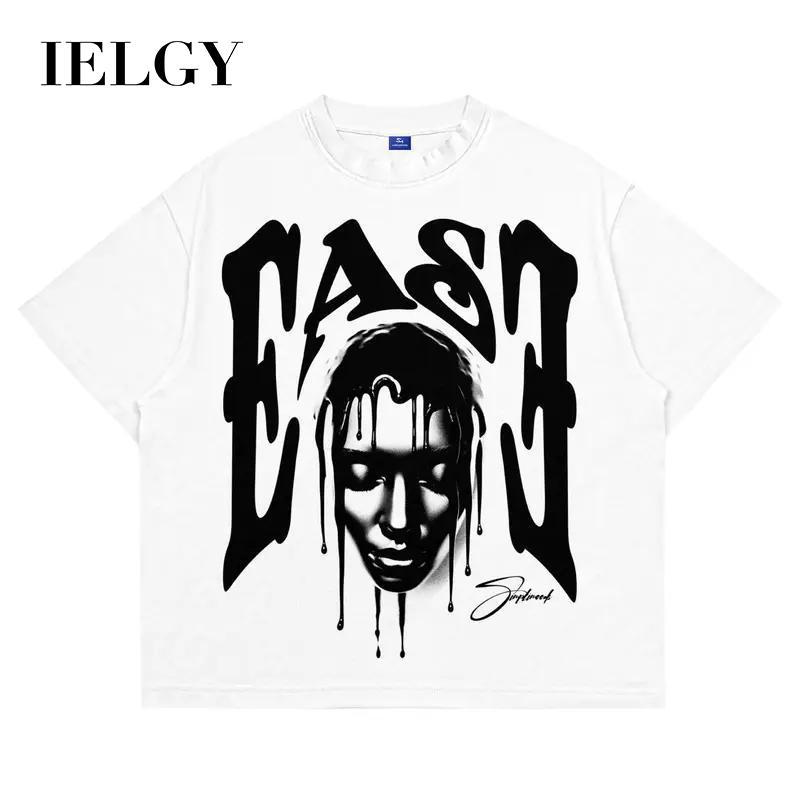 IELGY Fit Street White Tshirt - BajuKaos Distro Oversize Pria dan Wanita Cotton 24s-Free Stiker Sken