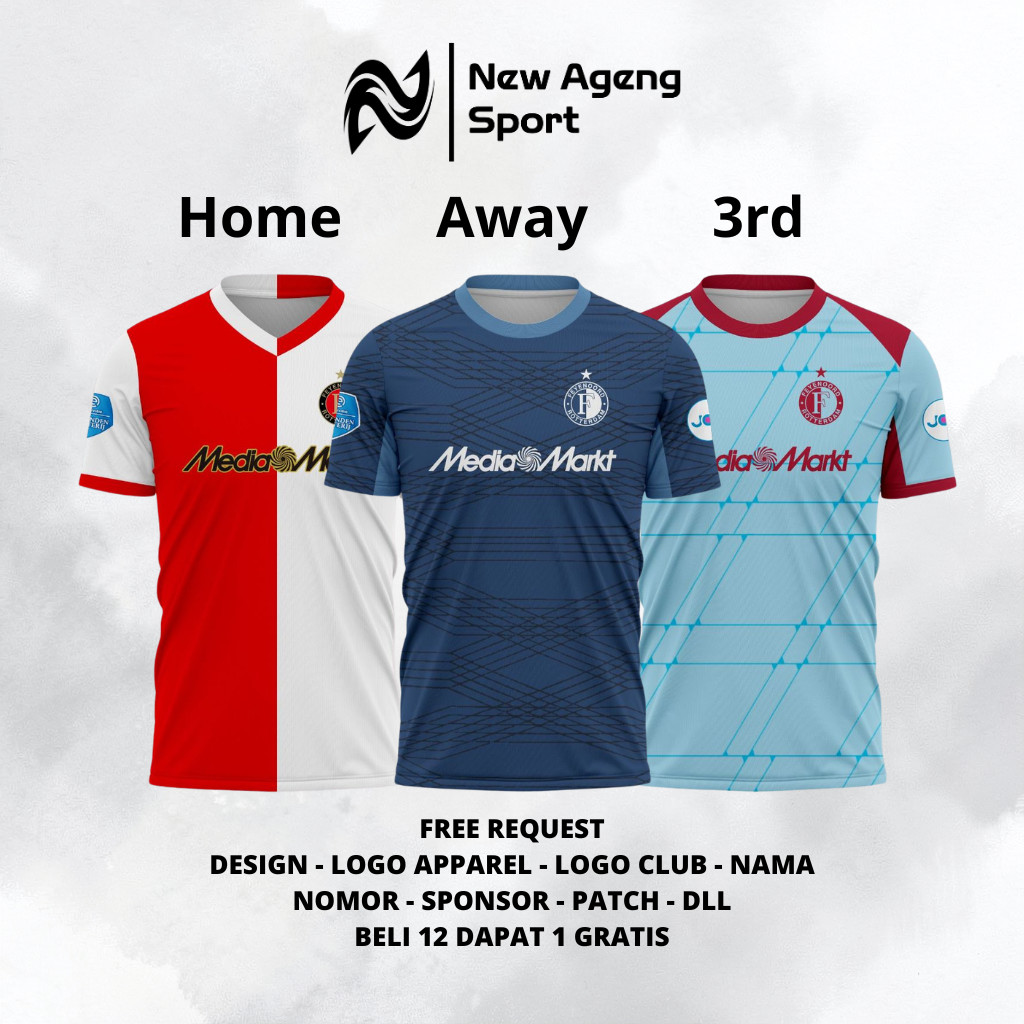 Jersey NasFeyenoord Home Away 3rd 2025-2026 Jersey Futsal Custom Jersey Bola CUstom New Ageng Sport