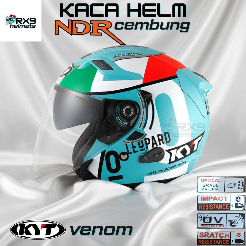 Kaca Helm KYT VENOM Visor Helmet CEMBUNG venom open ganteng kyt iridium murah leopard