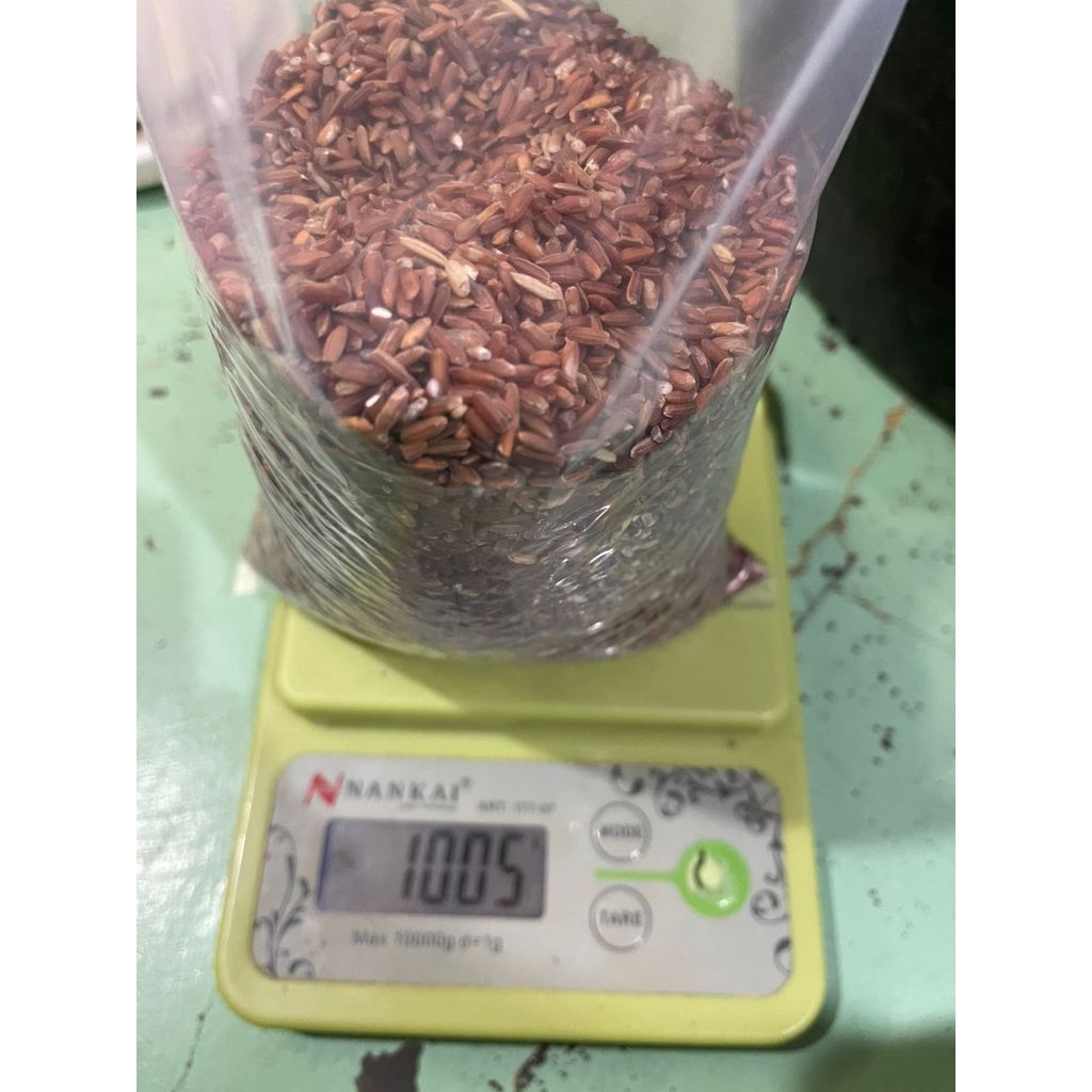 BERAS MERAH PAKAN MAKANAN BURUNG AYAM BANGKOK BERAS MERAH BERSIH  1Kg
