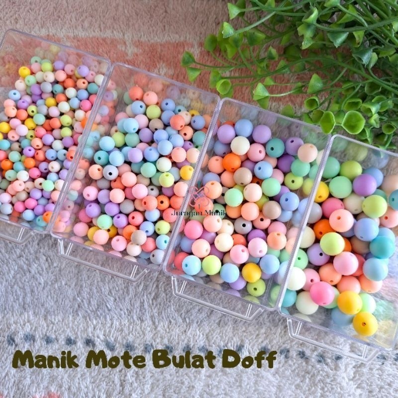 20gram MANIK MANIK BULAT PASTEL DOFF WARNA RAINBOW Manik MOTE Import - PGM