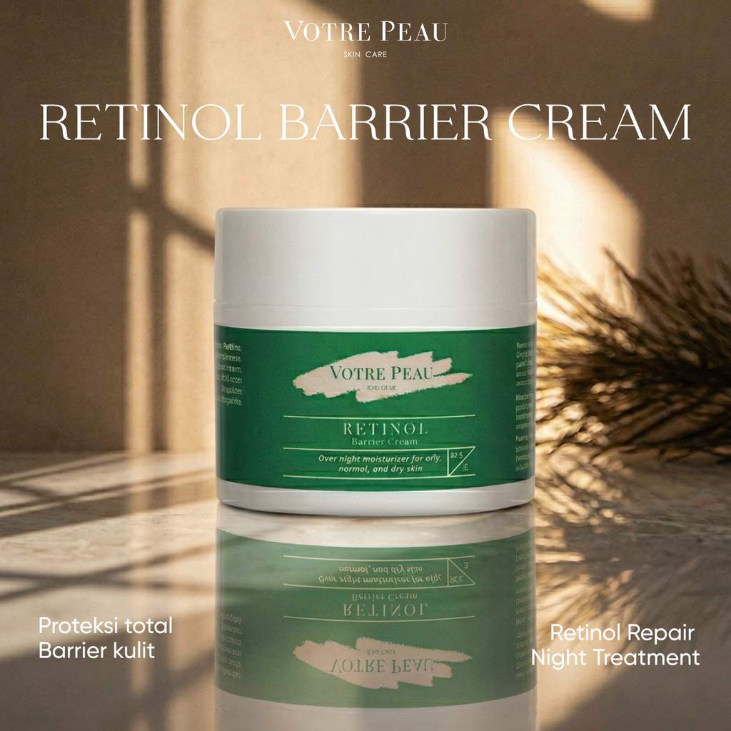Votre Peau Skin Care Retinol Barrier Cream 12,5gr - Krim Jerawat dan Anti Aging Penuaan