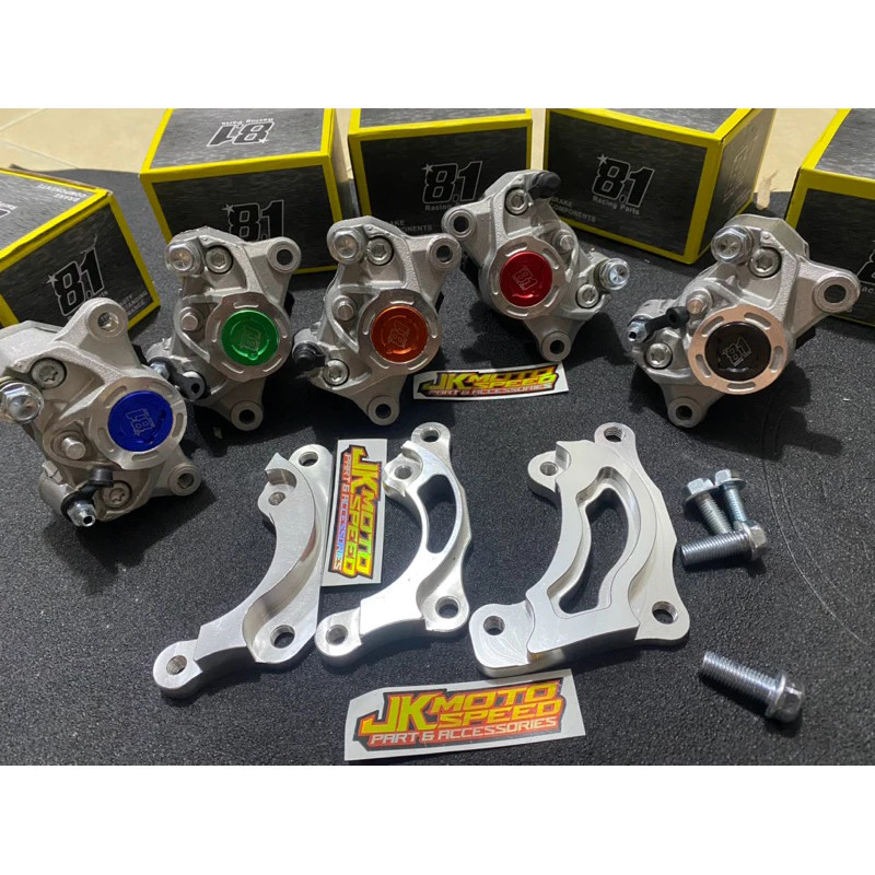 READY KALIPER + BREKET formula 81 racing part 8.1 MIO SMILE SOUL FINO XEON piringan CAKRAM DEPAN DIS