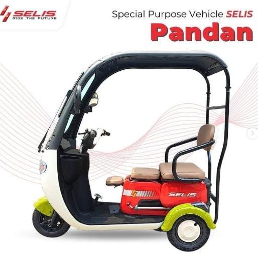 PROMO BIG SALE SELIS - Motor listrik Roda Tiga tipe Pandan ( Roda 3 ) - Kuning/Merah