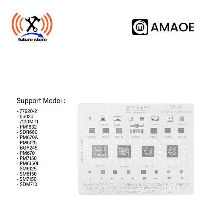 Amaoe OV4 Cetakan IC BGA Reballing Stensil untuk OPPO K5/RENO2/R17Pro/VIVO/NEX/U10/X27Pro Snapdragon