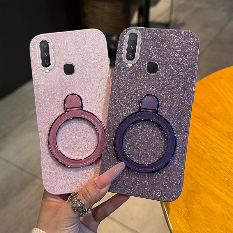 Soft Silikon Casing Hp Untuk Vivo Y12 Case Untuk VivoY12 1904 1940 Softcase Glitter Dengan Magnetik 