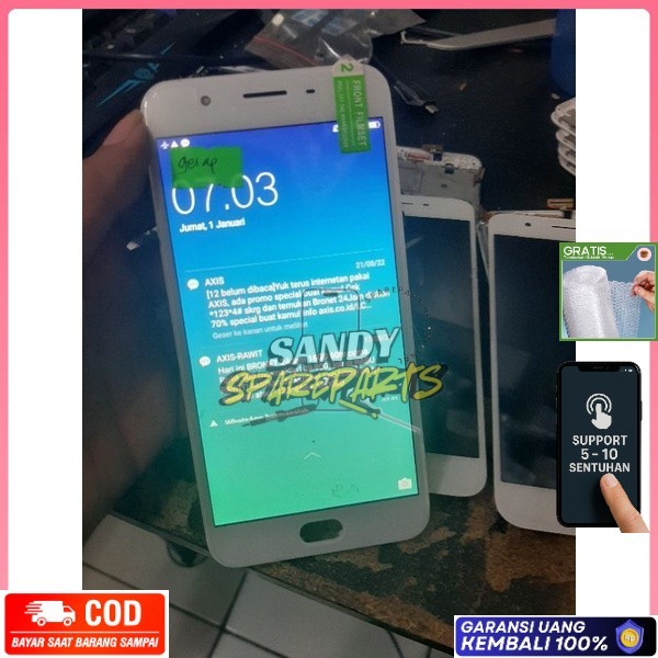 GARANSI EX KOMPATIBLE LAYAR LCD TOUCHSCREEN FULLSET SENTUH KACA GLASS ASLI Oddo A57 A39 F1S KOMPATIB