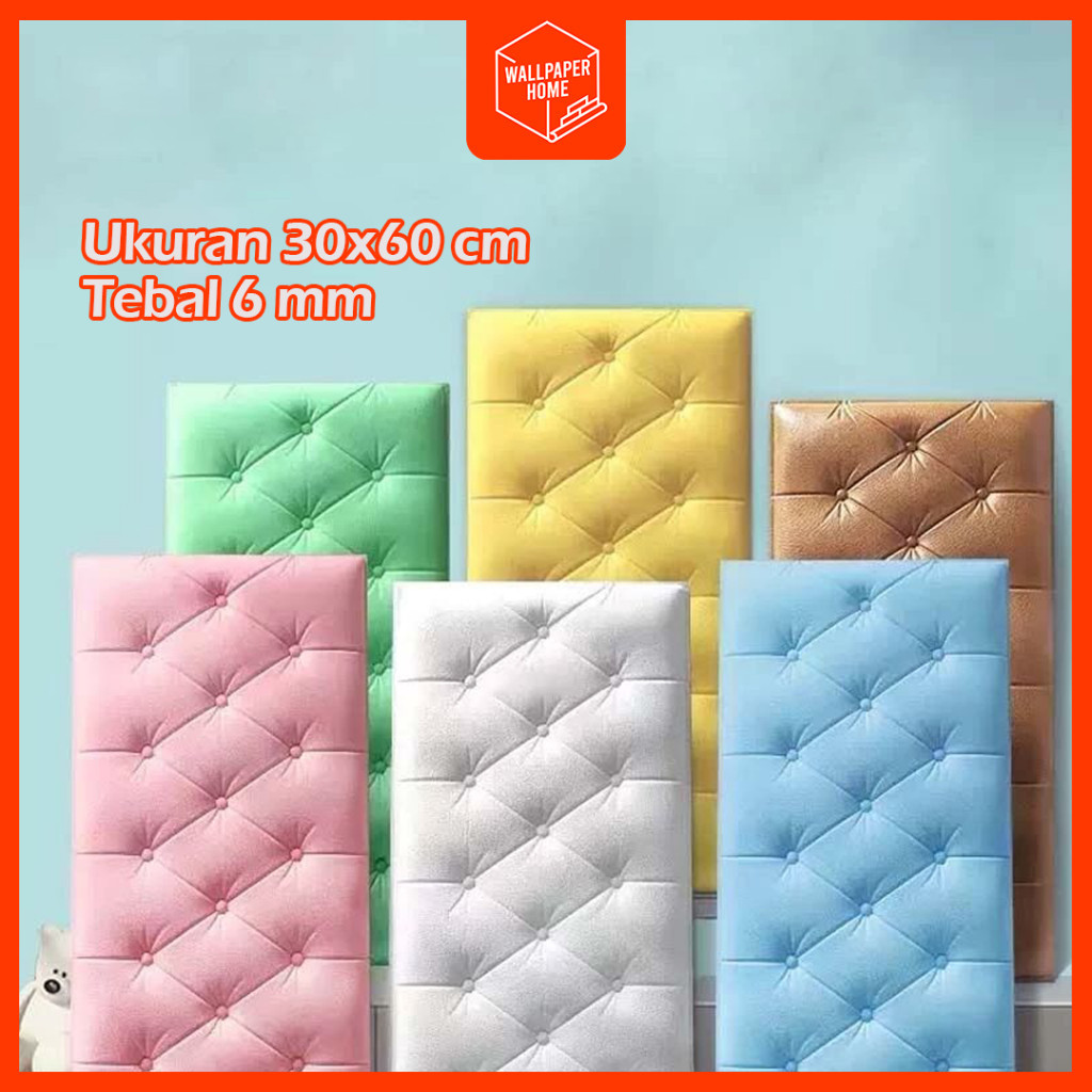 SMG Wallpaper Foam 3D (30x60 cm Tebal 6 mm) Headboard Bed Wall Sticker Dinding Walpaper Busa Tebal