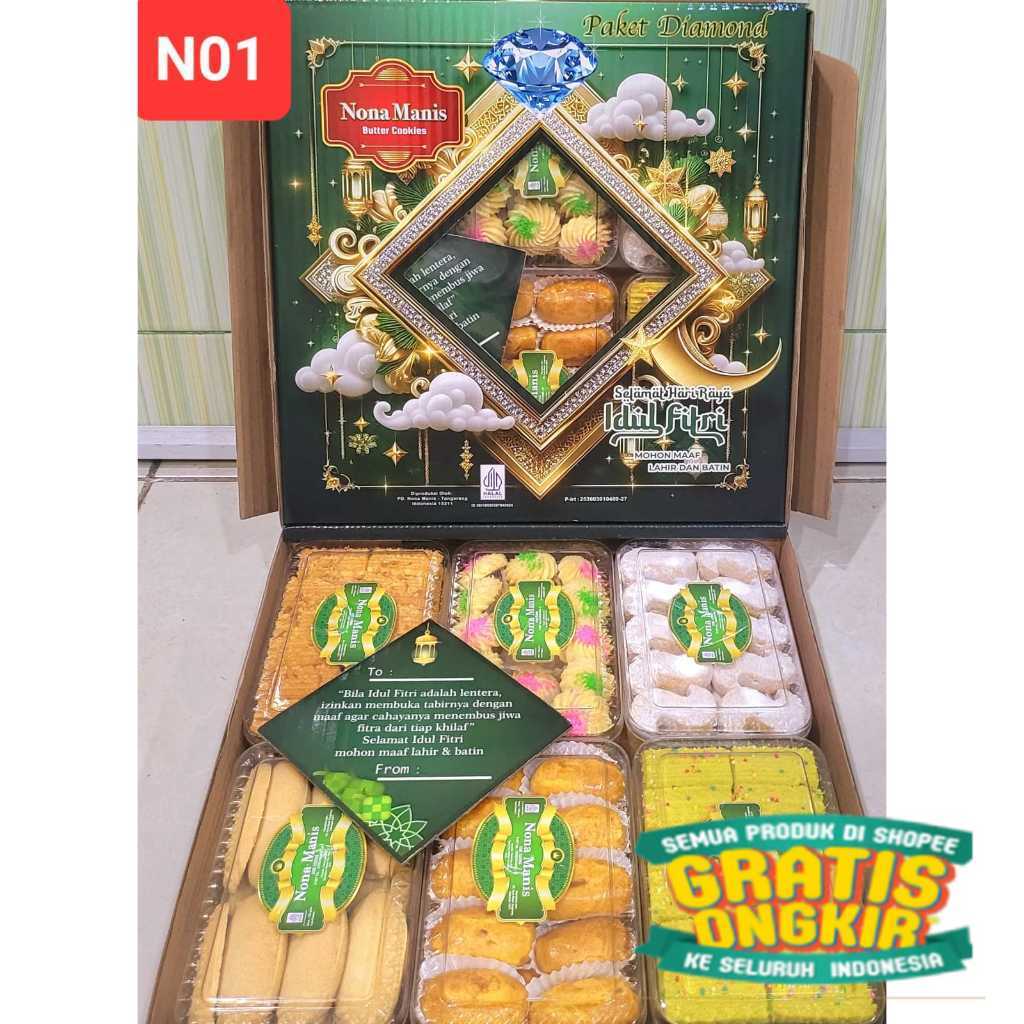 KUE KERING LEBARAN NONA MANIS/PARCEL LEBARAN MONACO/CAKE/COOKIES IDUL FITRI/NONA MANIS DIAMOND/SYARI