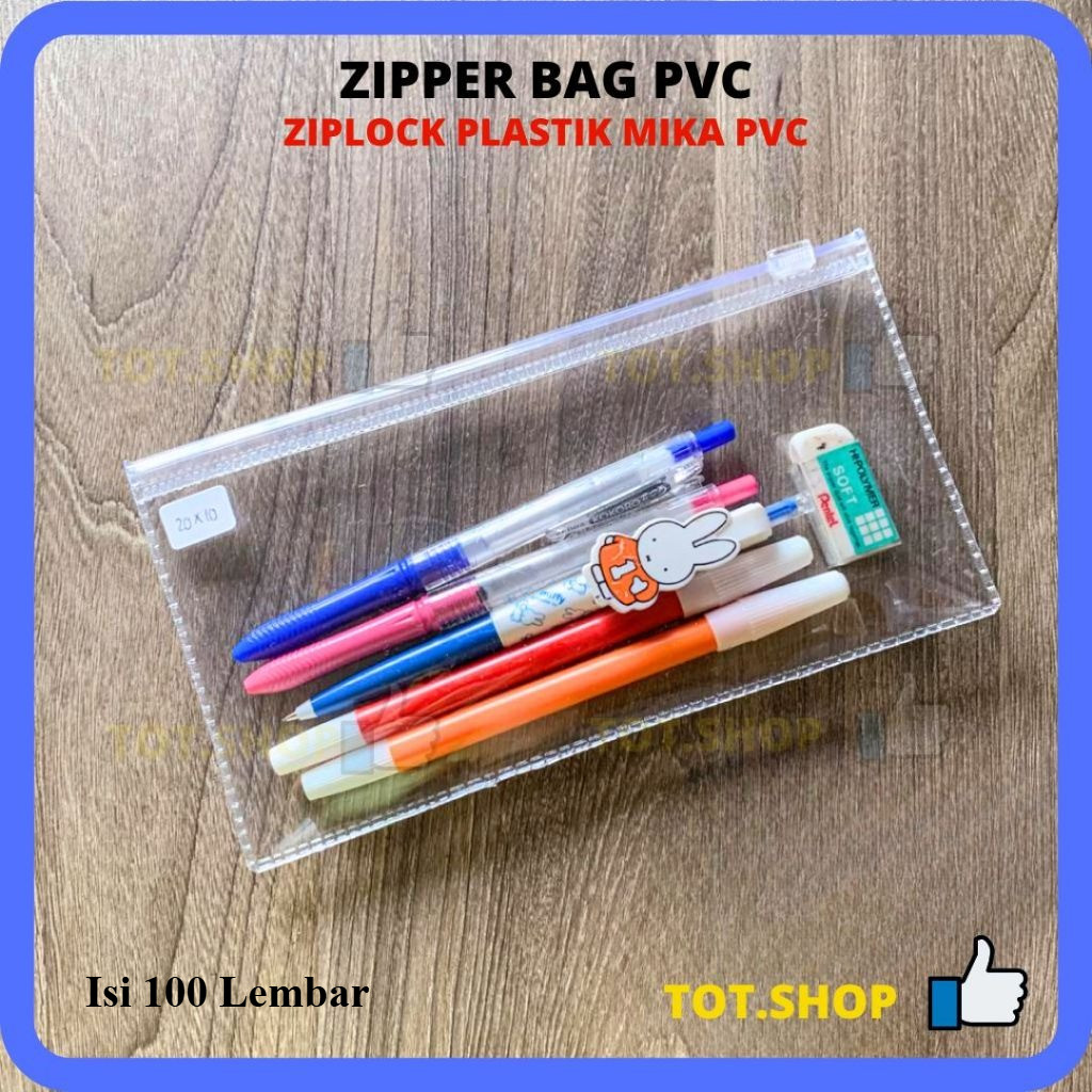 (100-LBR) PVC ZIPPER BAG Zip Lock Masker | Travel Pouch Ziplock ATK | Kantong Zipper Makeup Kosmetik