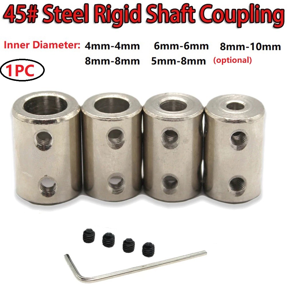 1set Rigid Shaft Coupling 4mm/5mm/6mm/8mm/10mm C Motor Jaw Shaft Coupler Connector Sleeve #45 Steel 
