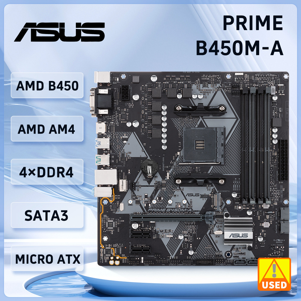 Asus PRIME B450M-A  Motherboard AMD B450M AM4 DDR4 64G MTX support Ryzen 5 5600G 5700 5300G 5700 390