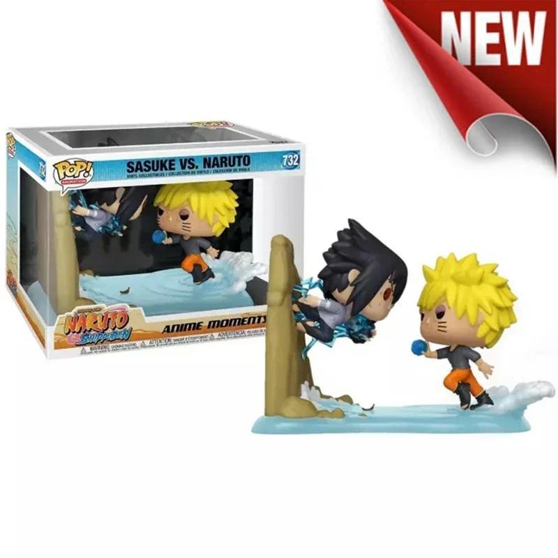 2025 New Arrival FUNKO POP Anime Moments Sasuke Vs. Naruto #732 Action Figure PVC Model Collection T