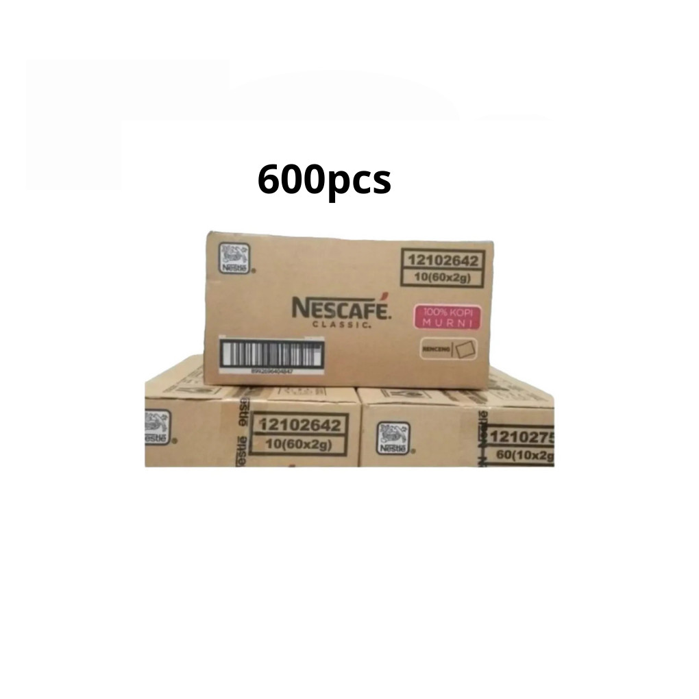 secangkir kopi hitam (KARTON) Kopi Nescafe Classic 1 Dus Isi 60 Renceng