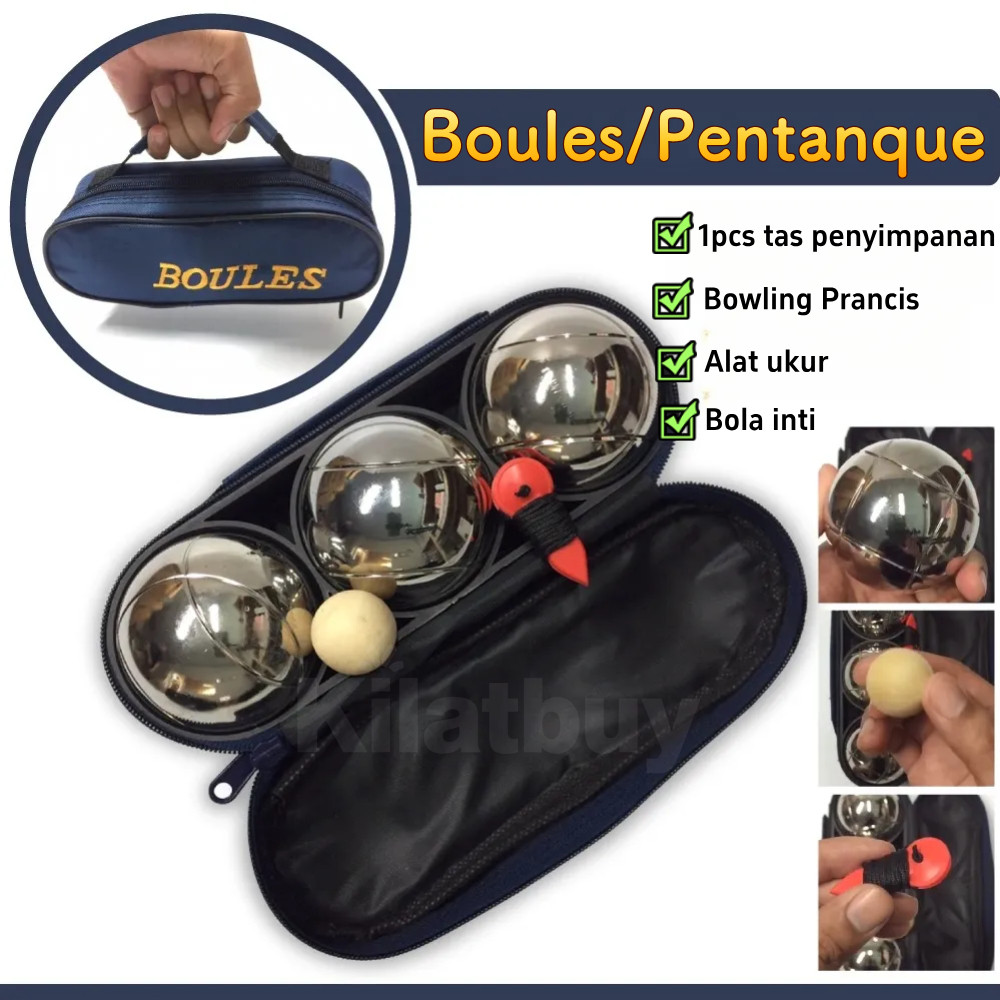 3pcs Bola Pentanque Boules/Bola Petanque Set Boule Rekreasi/ Bermain Petanque Bersama Teman atau Kel