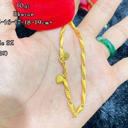 best seller 99% mirip emas asli..gelang padi 10grm koin 91