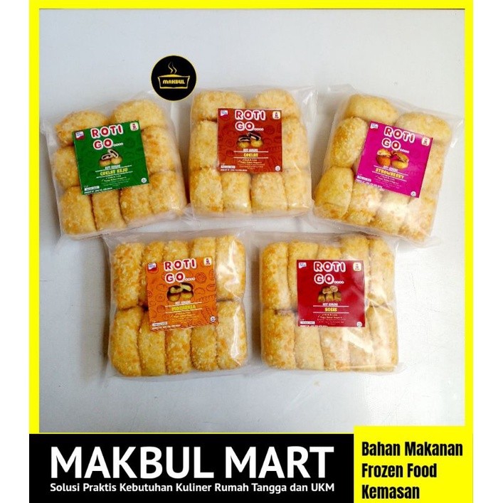 Roti Go Goreng Coklat, Coklat Keju, Sosis, Mozarella, Strawberry