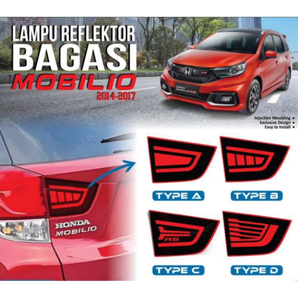 LAMPU REFLEKTOR BAGASI BELAKANG MOBILIO TYPE S E RS 2014-2025 AKSESORIS MOBIL