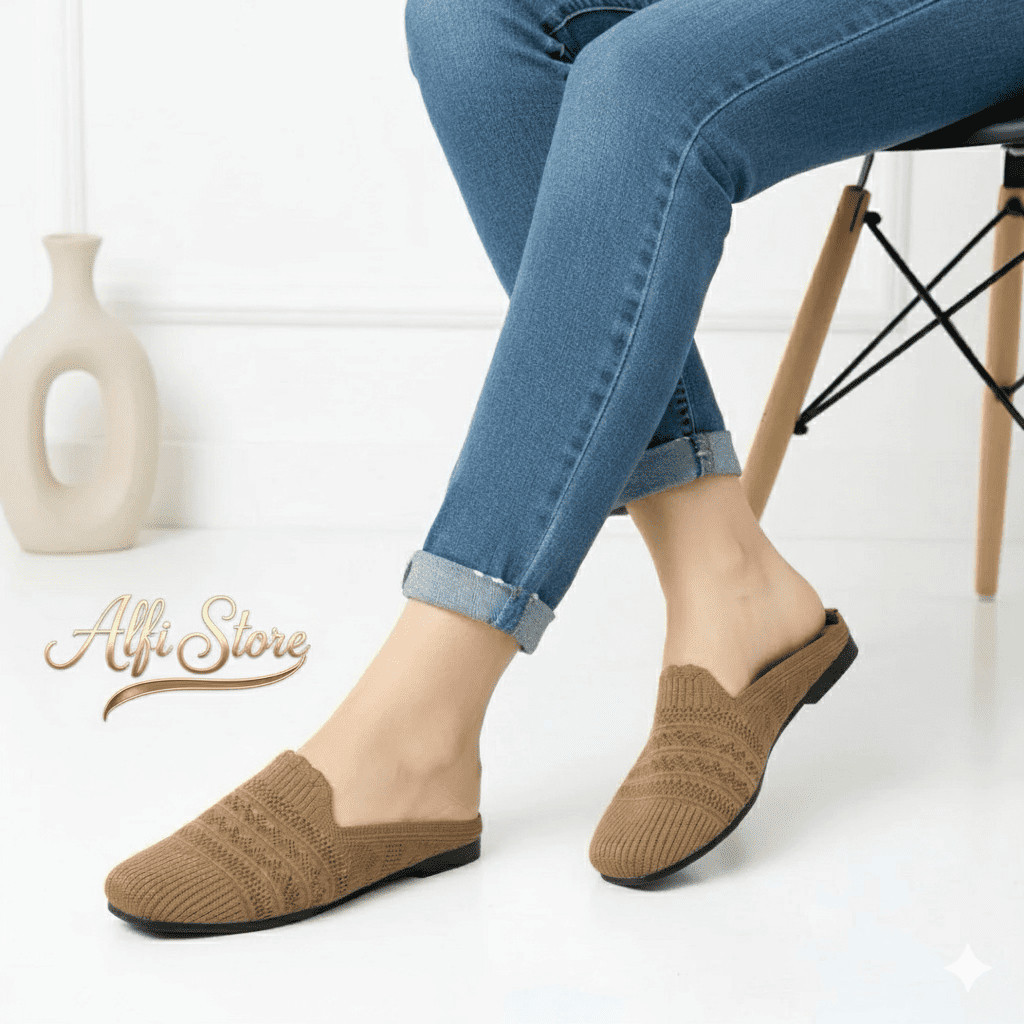 Alfi store - Sandal Wanita Flat Shoes Rajut Import New Motif Ukuran 37 s/d 41 SF-22