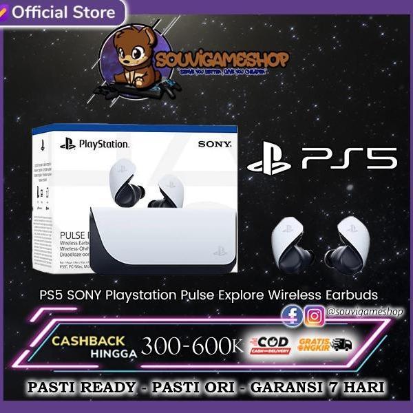 PROMO SONY PS5 / PS 5 Pulse Explore Wireless Earbuds - WHITE, REGION LUAR