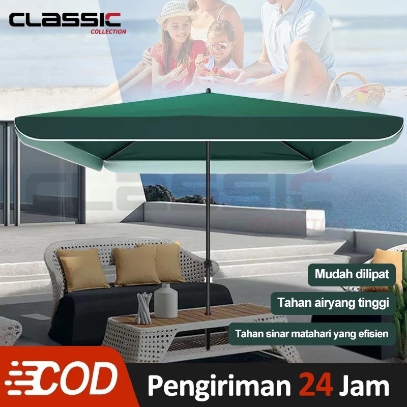 Payung Tenda  300 cm /200cm /Jualan Taman Pantai Payung pantai Double layer Tenda cafe jualan Payung