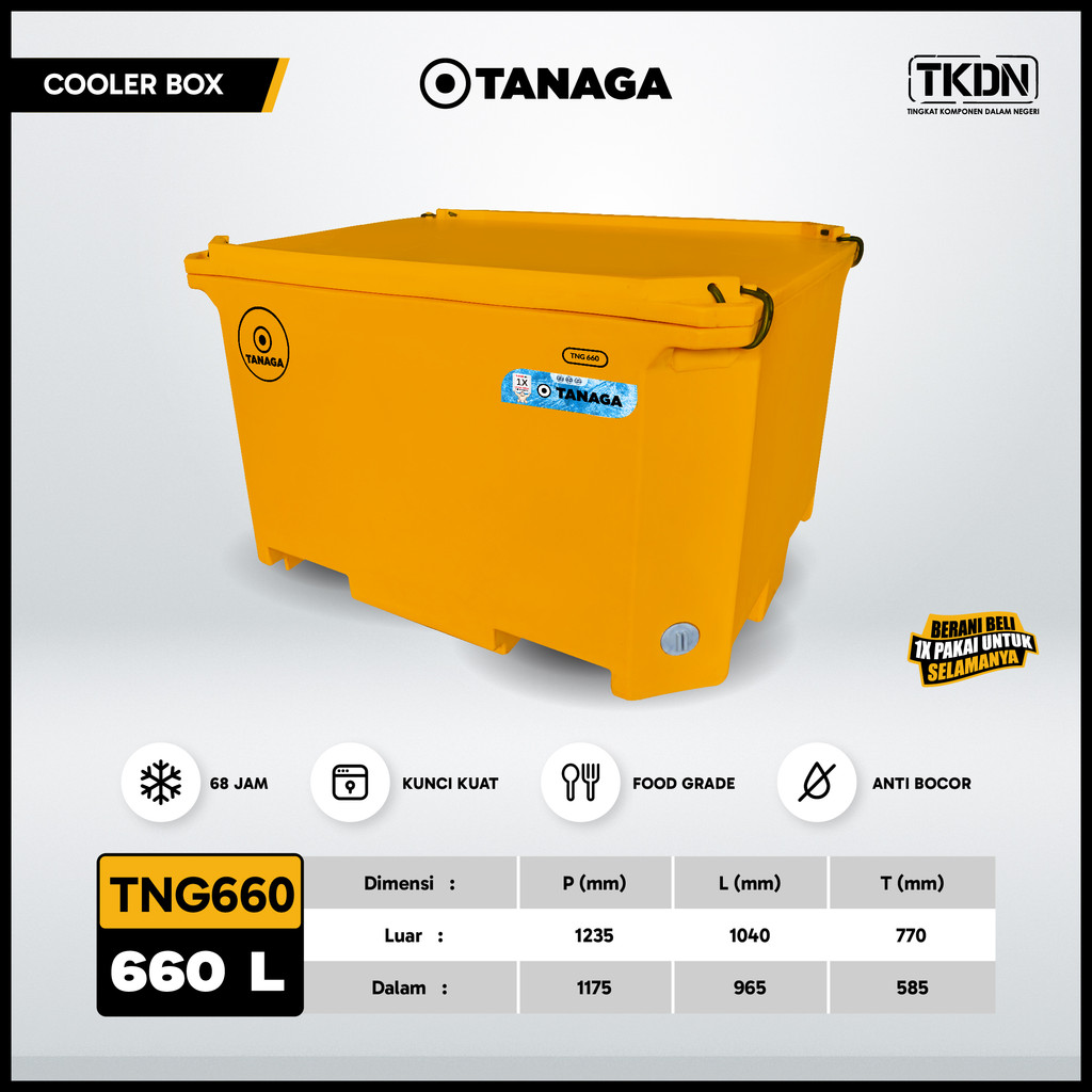 TANAGA Cool Box 660 Liter Cooler Box Es Batu Ikan Daging Minuman Ice Box Kotak Pendingin Tahan Lama