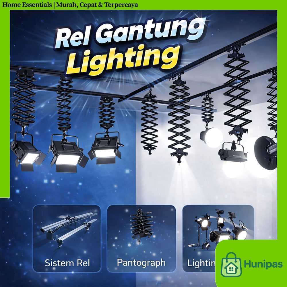TaffSTUDIO Rel Gantung Lampu Studio Skytrack 4 Rel 4 Pantograf 3M - TS-443M