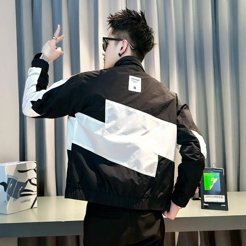 Jaket Kasual Pria Berkerah Tinggi