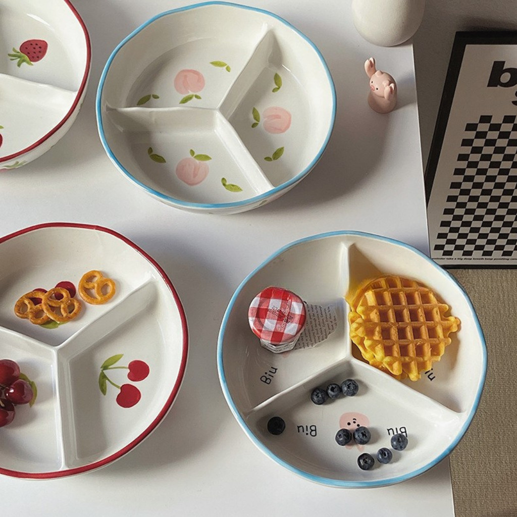 TERLARIS [siggi] RAE Korean Aesthetic Plate / Piring Sekat Aesthetic / Piring Keramik Premium / Kore