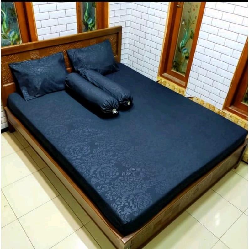 Sprei Embos polos Warna Hitam sprei Homemade murah Karet disetiap sudut SI