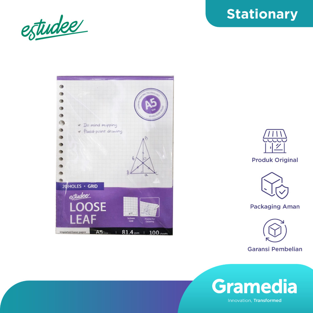 Estudee Loose Leaf Premium - Grid A5 100Sht