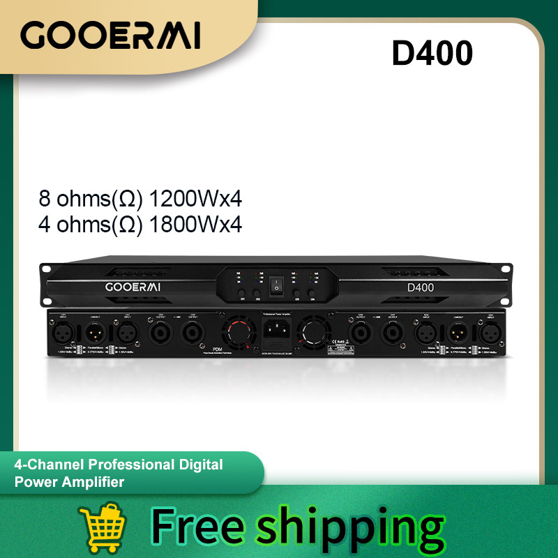 GOOERMI D200D400 gital Power Amplifier 24 Channel 2000W Professional Amplifier Karaoke Auo Power Amp