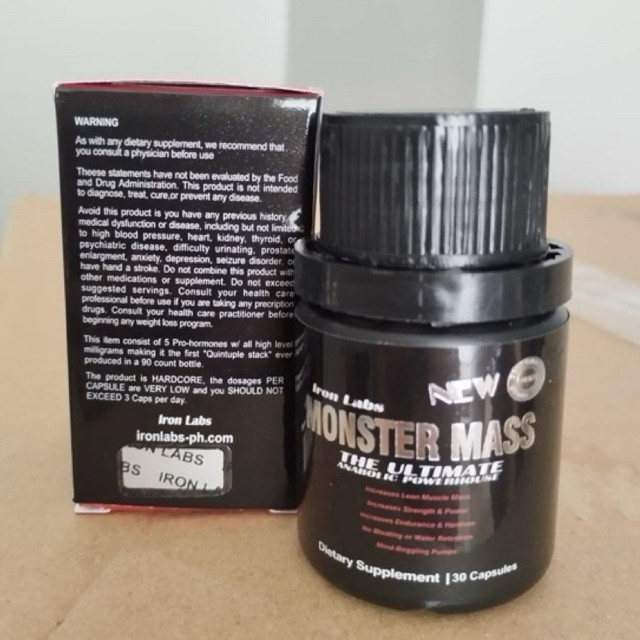 Ready(DIJAMIN ORI) MONSTER MASS TREN E IRON LABS 90CAPS TESTOBOOSTER GAIN MASS GAINER PEMBENTUK OTOT