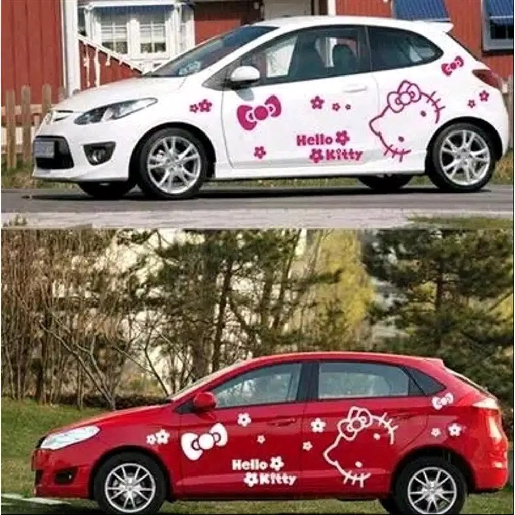 Stiker mobil toyota agya Daihatsu ayla motif hello kitty termurah