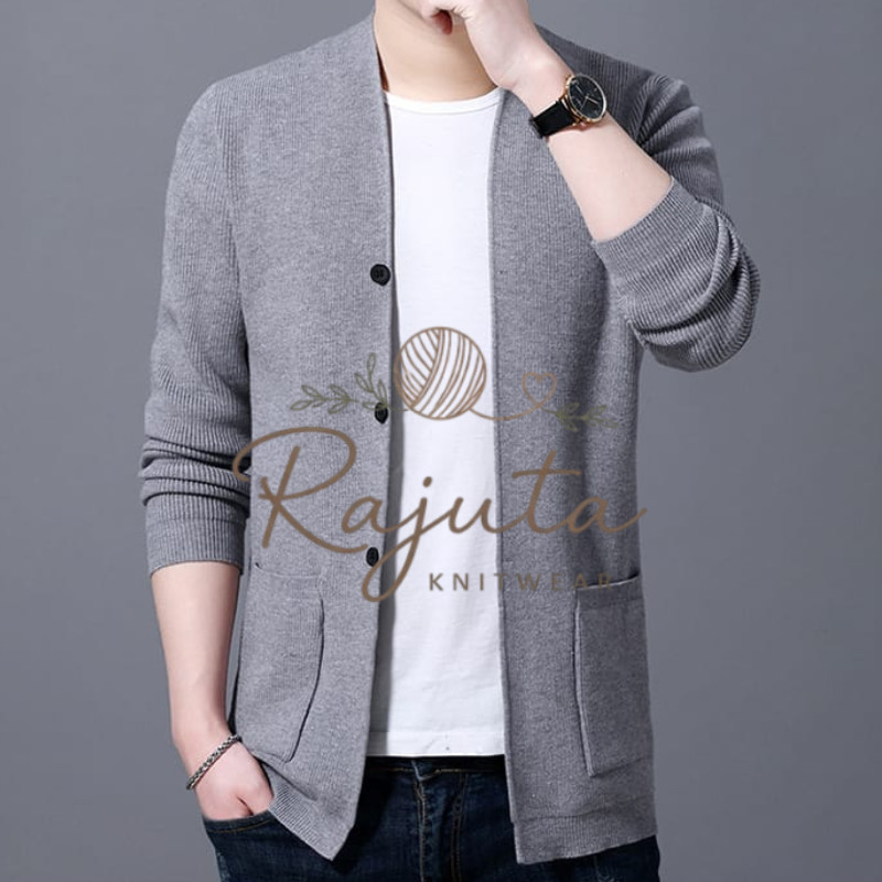 Sweater Kardigan Pria/ Sweater Kancing/ Blezer Kancing 100% Cotton Berkualitas