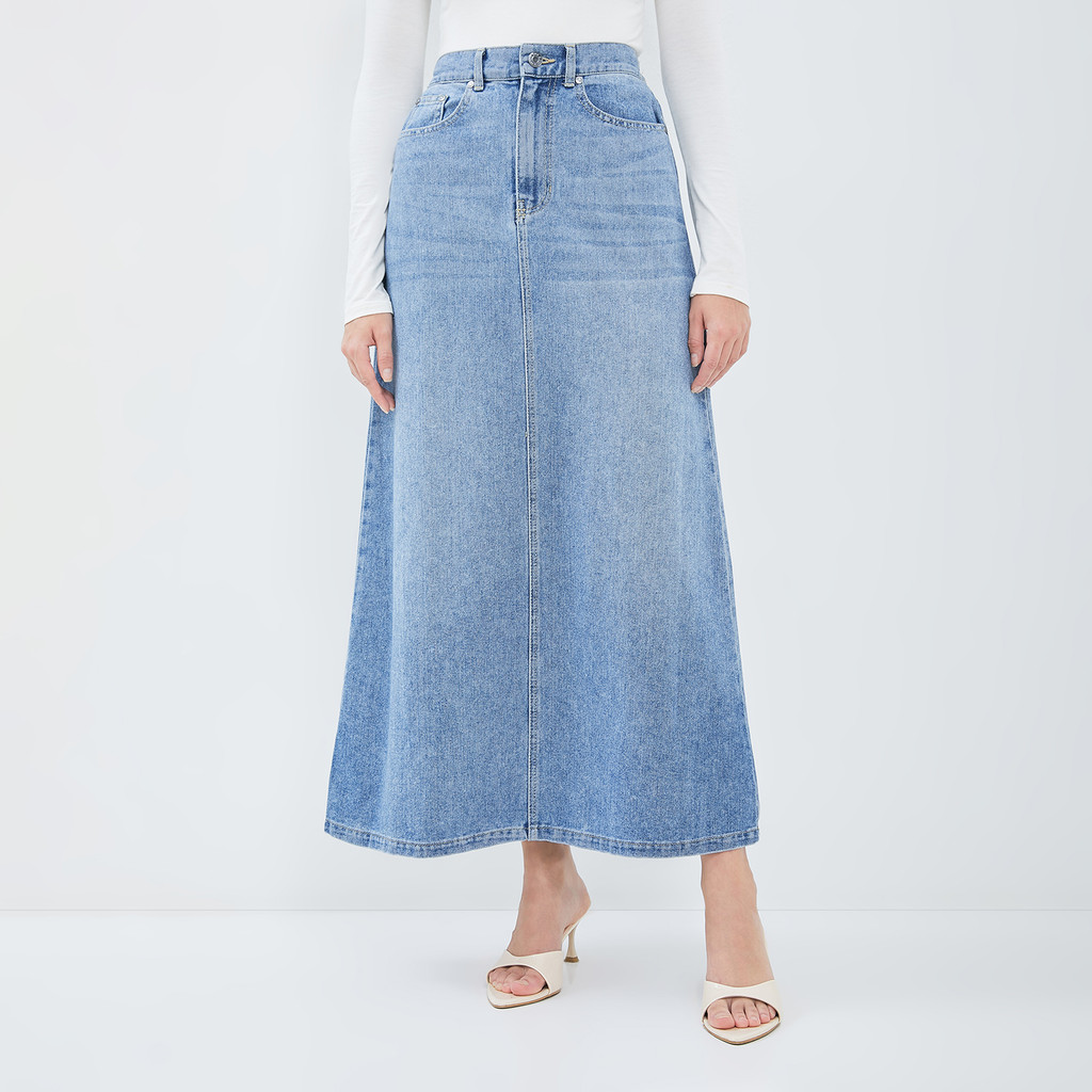 DUST Rok Denim A-Line Numara Blue (D. 21157)