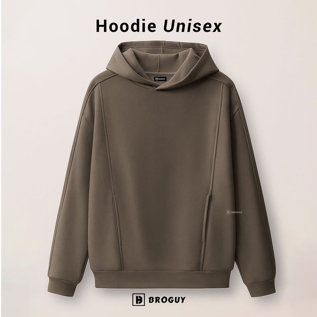 BROGUY Hoodie Pria Wanita Unisex Fleece - Olive