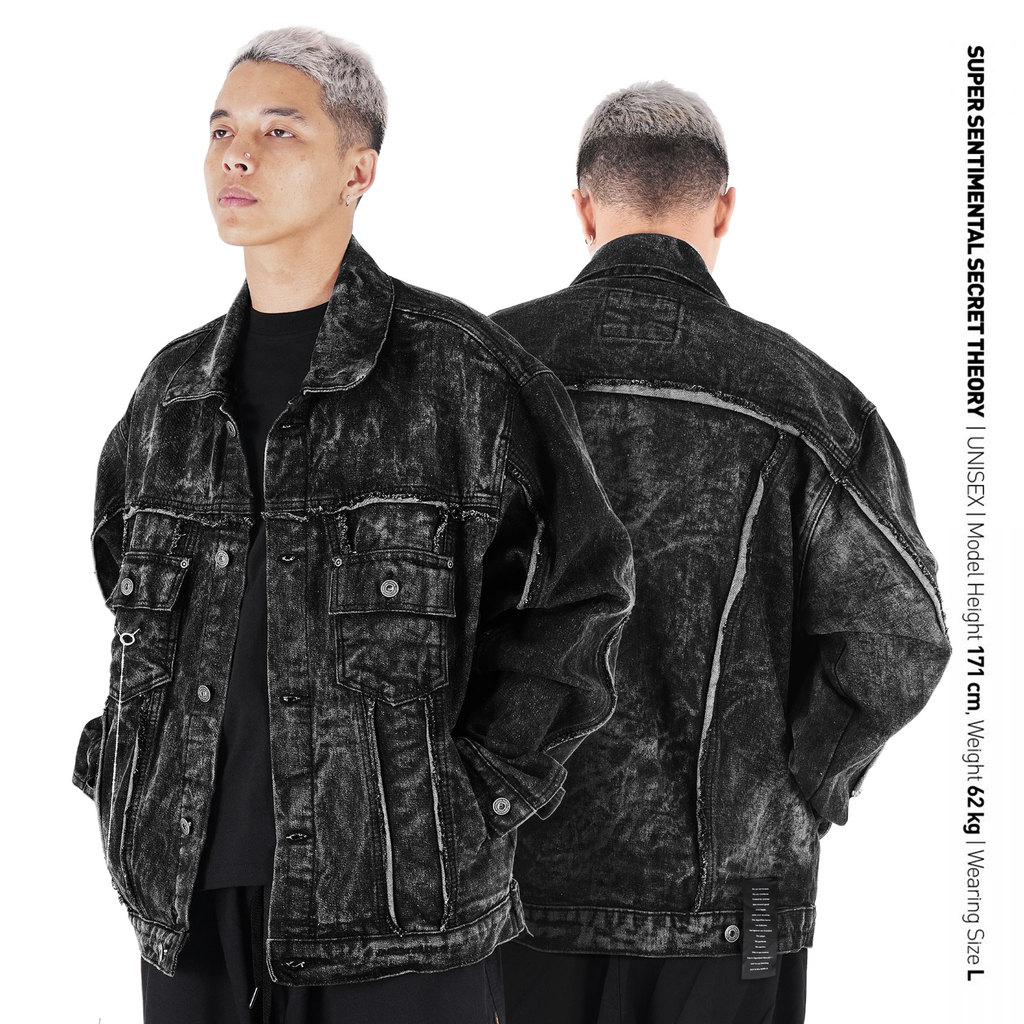 SSST x Lique ID Trucker Denim Jacket Washed Black