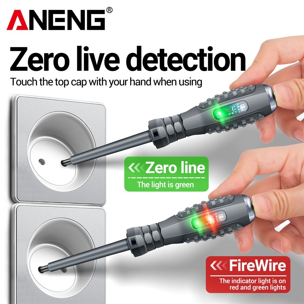 ExoticLiving - ORIGINAL ANENG Obeng Tespen Tester Pen with Dual LED Indicator Minus PLUS PHILIPS Pre