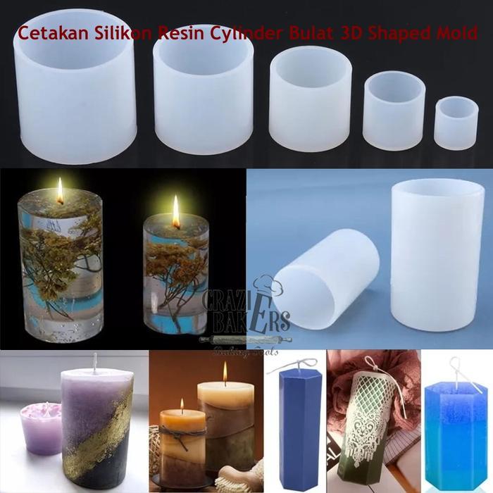 Cetakan Silikon Resin Cylinder Bulat 3D Shaped Mold