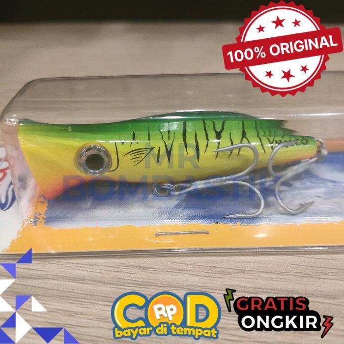 Lure HALCO Roosta Popper 80 Umpan Popping Floating 80mm 16gr - Fluoro Green -bomb
