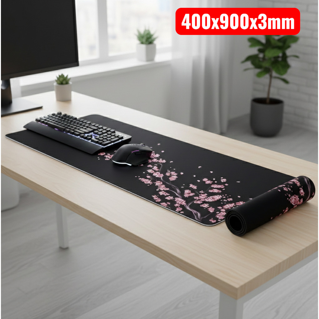 Mouse Pad Gaming Alas Laptop Keyboard Anti Slip Desk Mat, Mousepad Lebar Tebal Awet Jahitan Pinggir 