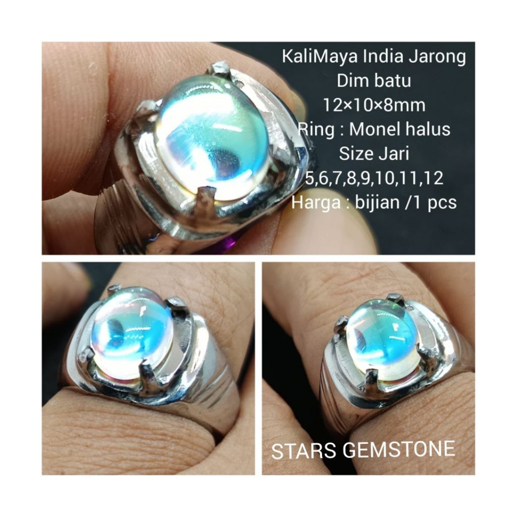 CINCIN BATU OPAL KALIMAYA INDIA FULL JARONG D12 ASLI ORIGINAL