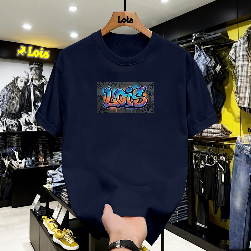 LOIS Kaos Original Pria Wanita Desain Print Streetwear Oversize Bahan Lembut Nyaman Dipakai